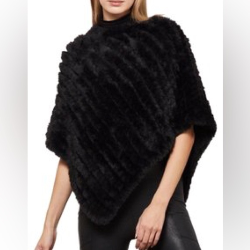 100% Rabbit Fur BCBG MaxAzria Poncho